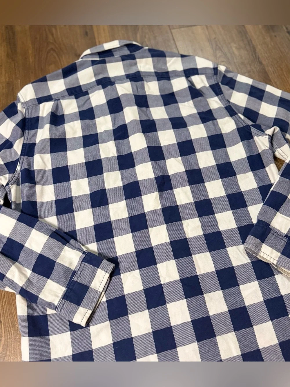 J.Crew Sportsmen’s Outfitters Plaid Shirt Men’s L Slim Blue White 100% Cotton